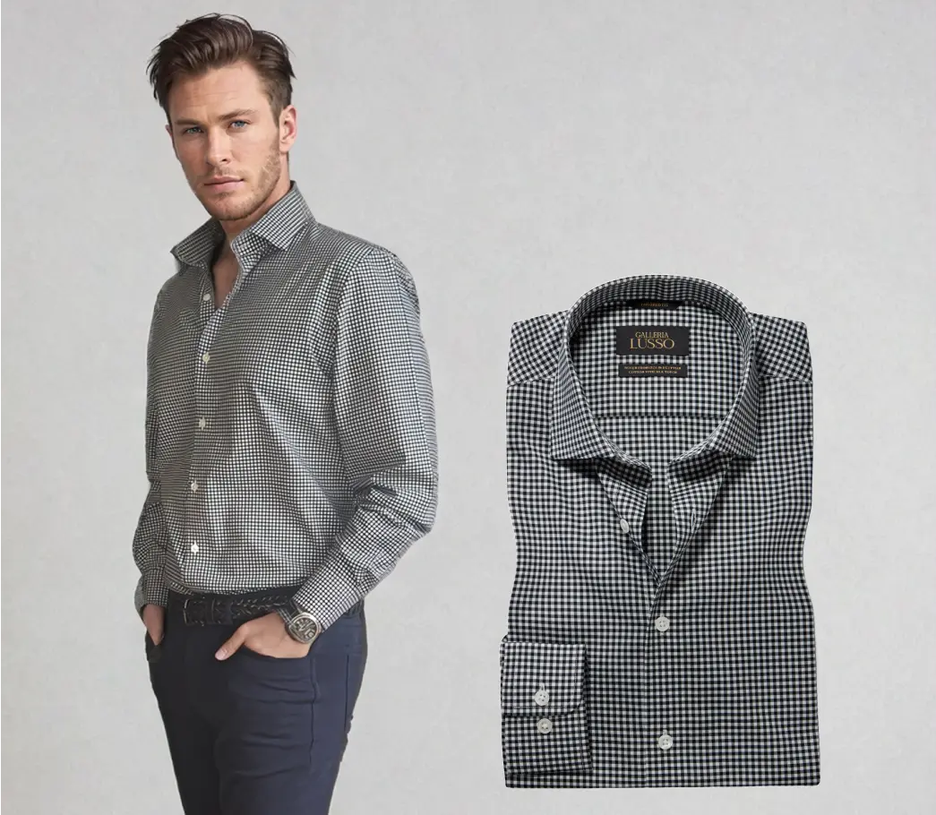 young man with check shirt