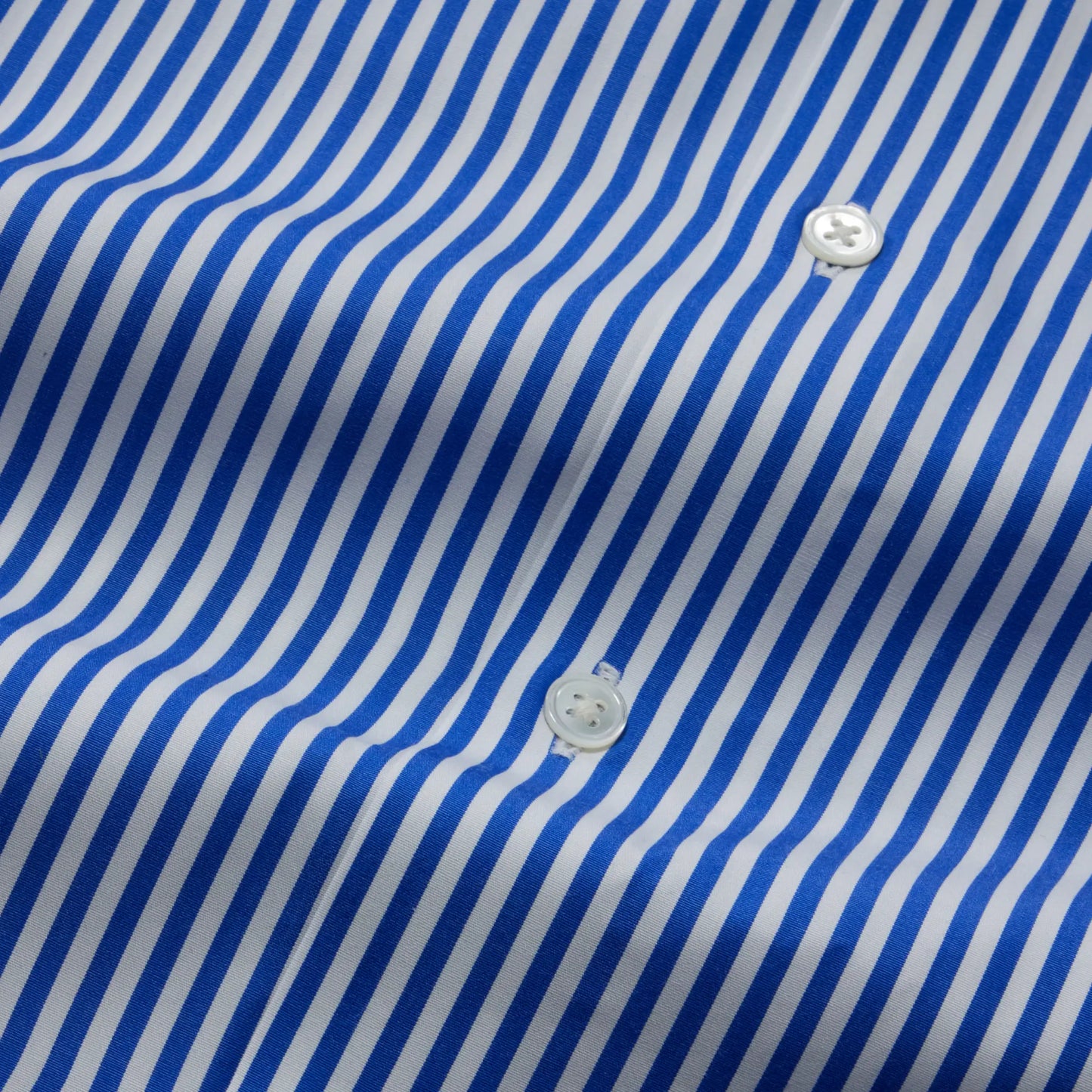 Azzuro: Giza 86 Egyptian Cotton Cobalt Blue Stripe Dress Shirt