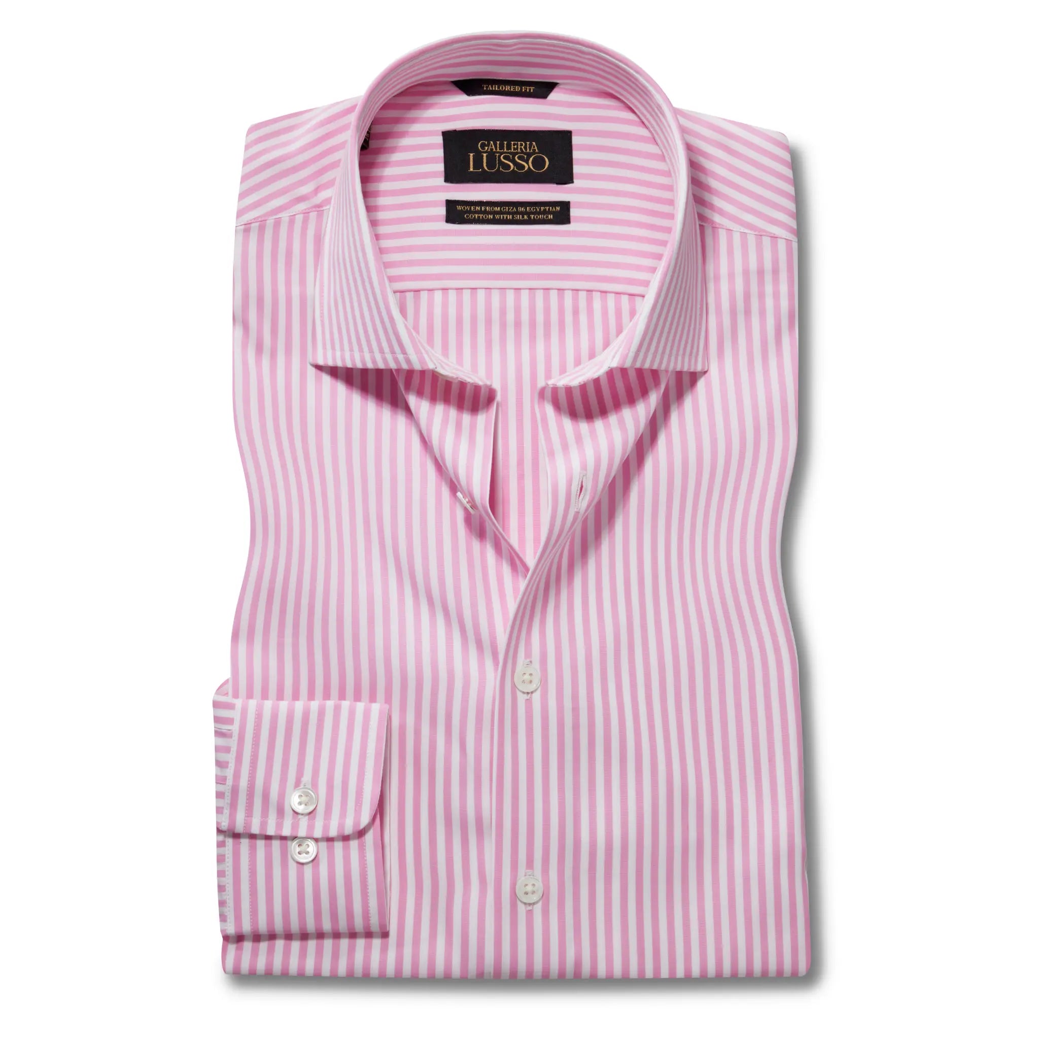 Giza 86 Egyptian Cotton Pink Stripe Dress Shirt