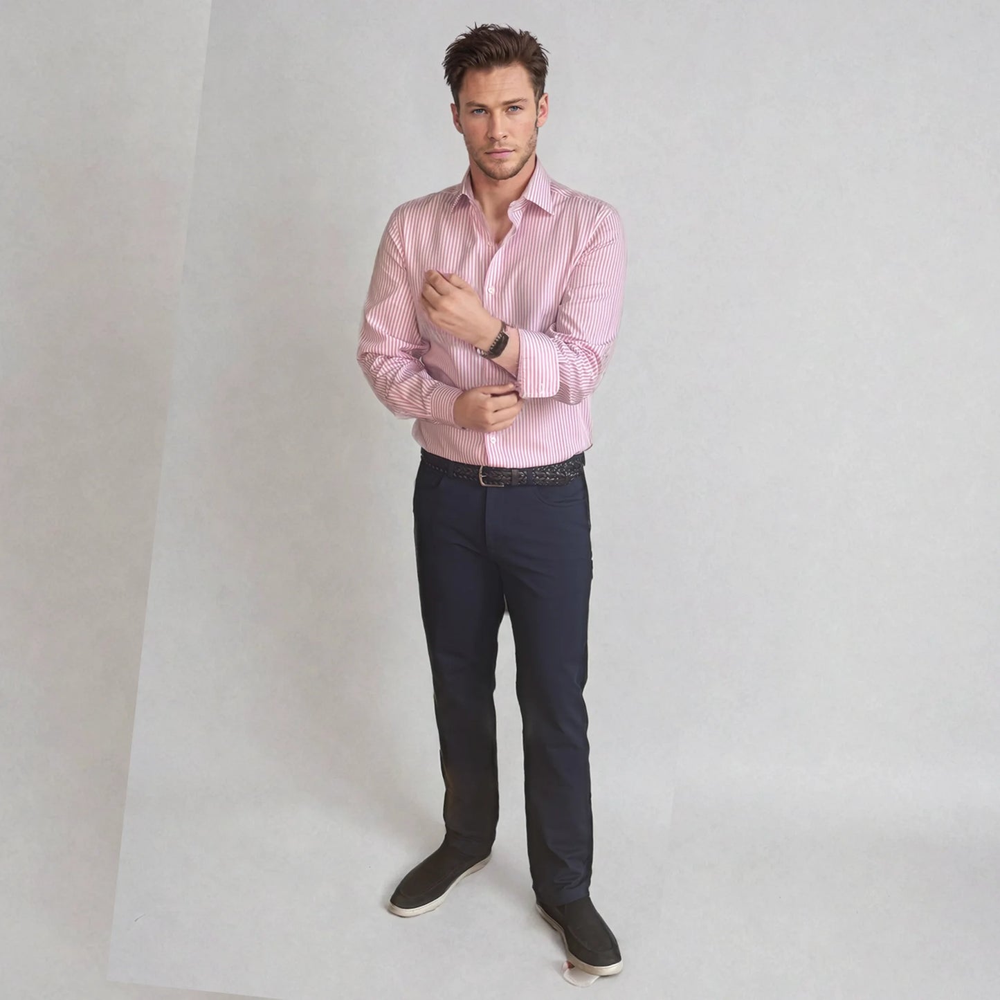 Giza 86 Egyptian Cotton Pink Stripe Dress Shirt