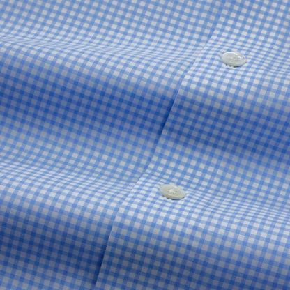 Sereno: Giza 86 Egyptian Cotton Sky Blue Check Dress Shirt