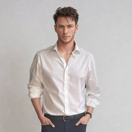 Fresco: Giza 86 Egyptian Cotton Solid White Dress Shirt