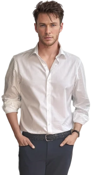 Confident young professional wearing giza 86 cotton fabric shirt