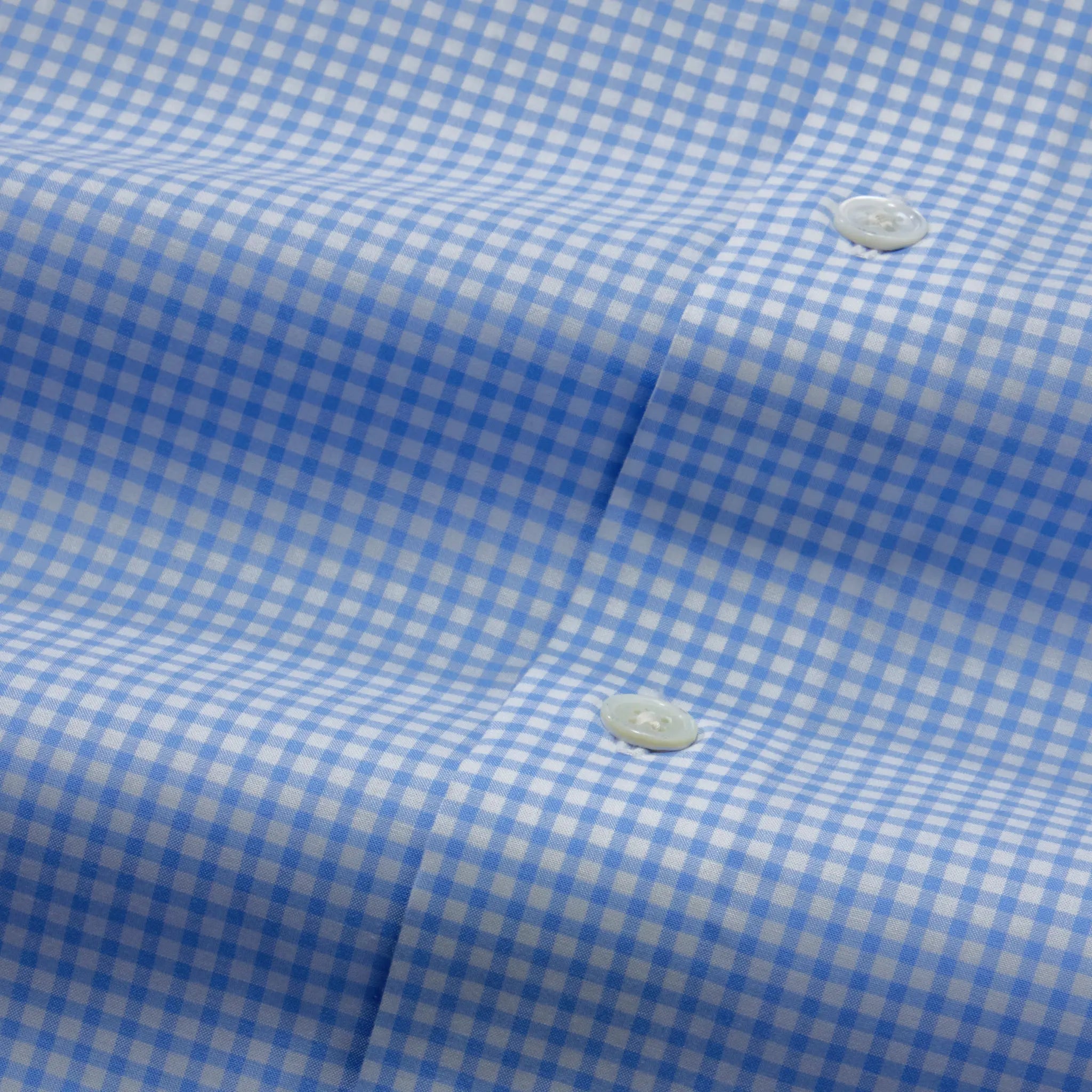 blue check shirt made from giza 86 cotton fabric